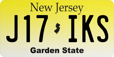 NJ license plate J17IKS