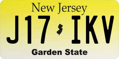 NJ license plate J17IKV