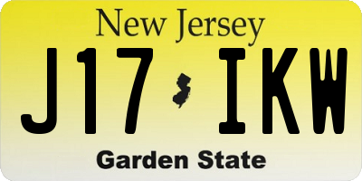NJ license plate J17IKW