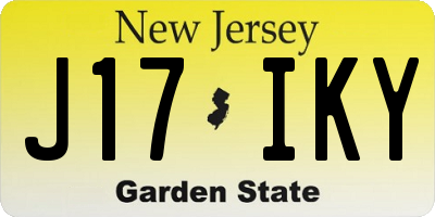 NJ license plate J17IKY