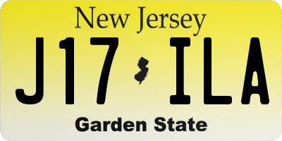 NJ license plate J17ILA