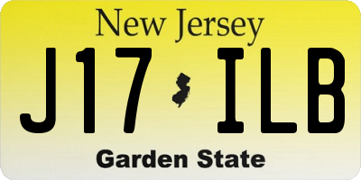 NJ license plate J17ILB