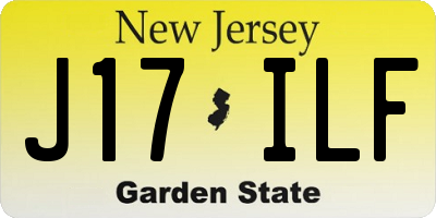 NJ license plate J17ILF