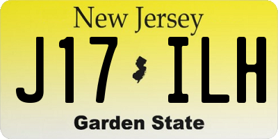 NJ license plate J17ILH