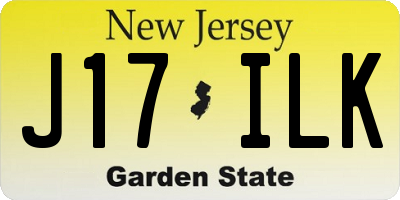 NJ license plate J17ILK