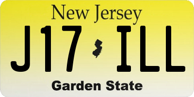 NJ license plate J17ILL