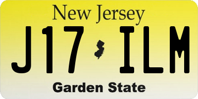 NJ license plate J17ILM