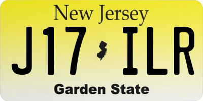 NJ license plate J17ILR