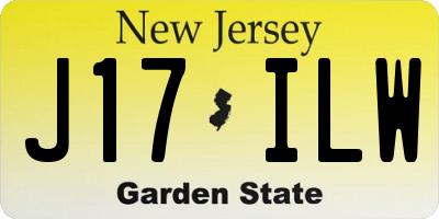 NJ license plate J17ILW