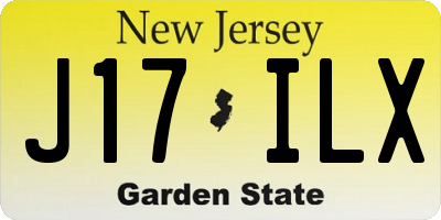 NJ license plate J17ILX