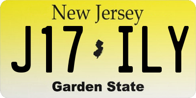 NJ license plate J17ILY