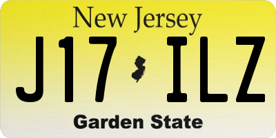 NJ license plate J17ILZ