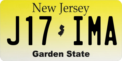 NJ license plate J17IMA