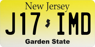 NJ license plate J17IMD