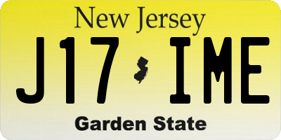 NJ license plate J17IME