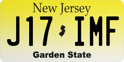NJ license plate J17IMF