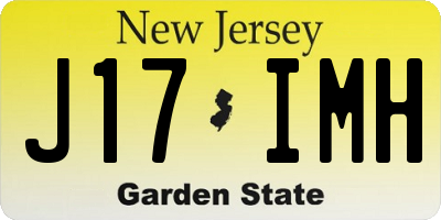 NJ license plate J17IMH
