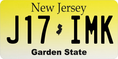 NJ license plate J17IMK