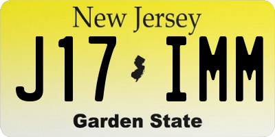 NJ license plate J17IMM