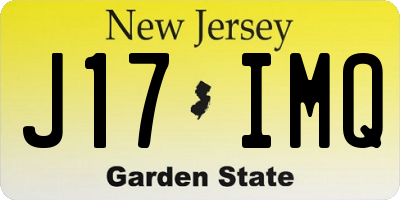 NJ license plate J17IMQ