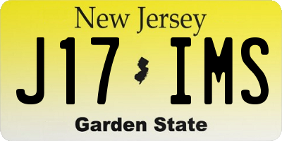 NJ license plate J17IMS
