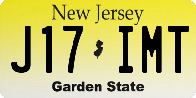 NJ license plate J17IMT