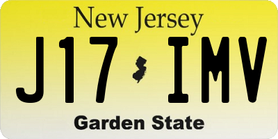 NJ license plate J17IMV