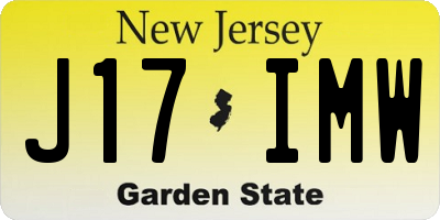 NJ license plate J17IMW