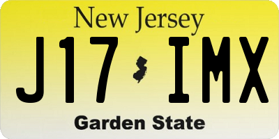 NJ license plate J17IMX