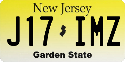 NJ license plate J17IMZ
