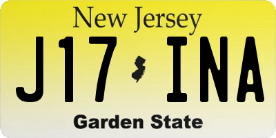 NJ license plate J17INA