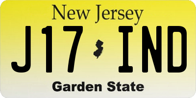 NJ license plate J17IND