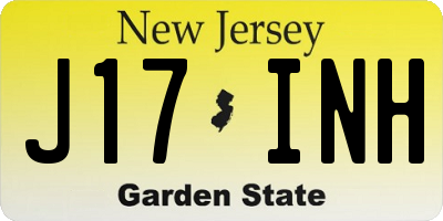 NJ license plate J17INH