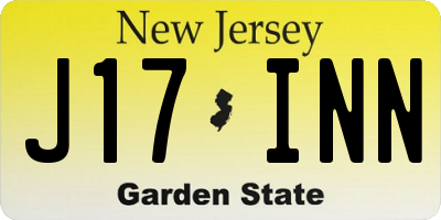 NJ license plate J17INN
