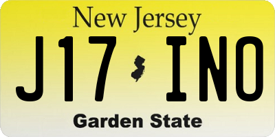 NJ license plate J17INO