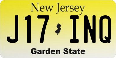NJ license plate J17INQ