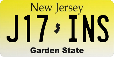 NJ license plate J17INS