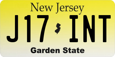 NJ license plate J17INT