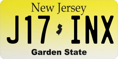 NJ license plate J17INX
