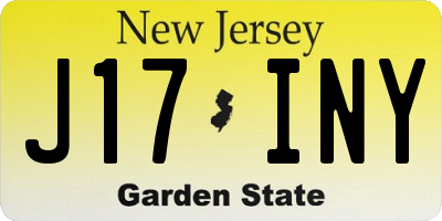 NJ license plate J17INY