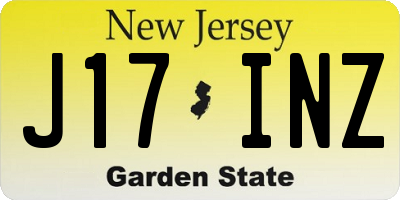 NJ license plate J17INZ