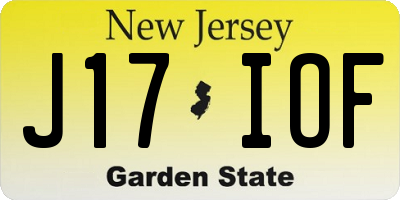 NJ license plate J17IOF