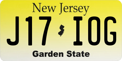 NJ license plate J17IOG