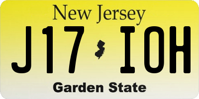 NJ license plate J17IOH