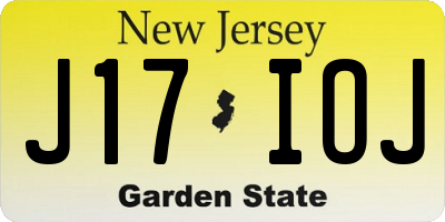 NJ license plate J17IOJ