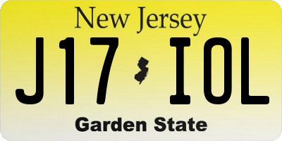 NJ license plate J17IOL