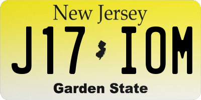 NJ license plate J17IOM