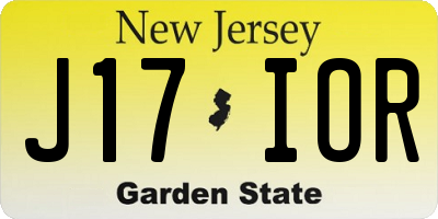 NJ license plate J17IOR