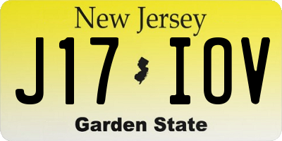NJ license plate J17IOV