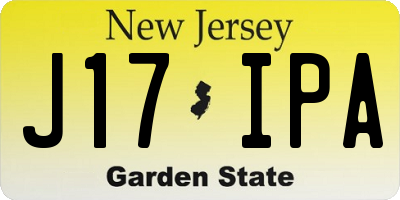 NJ license plate J17IPA